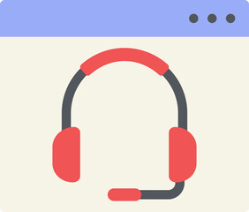 Headphone Browser Flat Icon
