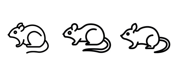 rat outline or line icon design bundle.