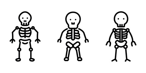 skeleton outline or line icon design bundle.
