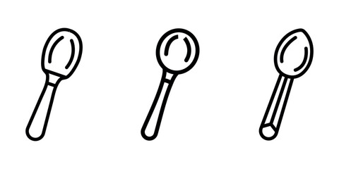 spoon outline or line icon design bundle.
