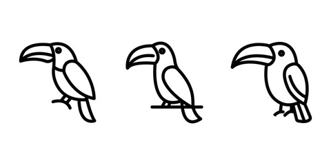 toucan outline or line icon design bundle.