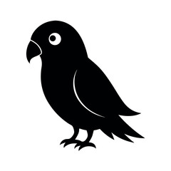 Flying Lovebird Silhouette in Black Vector