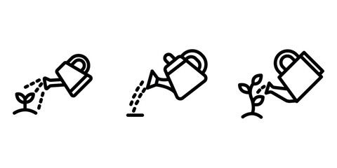 watering outline or line icon design bundle.