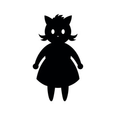 Rag Doll Black Vector Silhouette Artwork