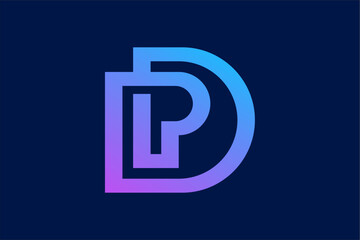 DP Techno Monogram Logo Design