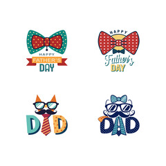Father's day special vector set, vector illustration of a set of colorful dad vector