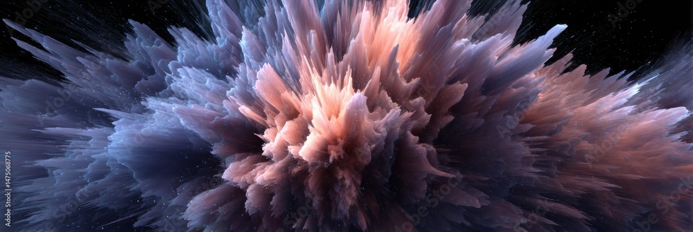 Aufkleber vibrant abstract explosion with intricate muscle tone texture illuminated by top light