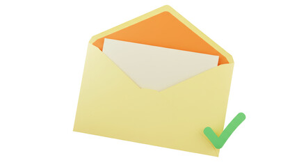 Isolated Envelope with Checkmark
