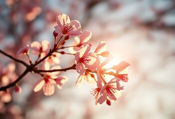 Obraz premium close up of a tree with pink flowers