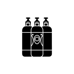 creative details Outline silhouette Gas cylinders icon Vector Illustration 