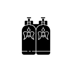 creative details Outline silhouette Gas cylinders icon Vector Illustration 