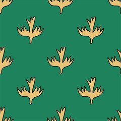 Seamless pattern in botanical fashion style. Cute abstract flowers print design wallpaper clip art wall art for home decoration.