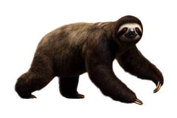 Sloth moving slowly on the forest floor during daytime hours