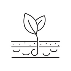 Soil ground and gardening editable stroke outline icon line