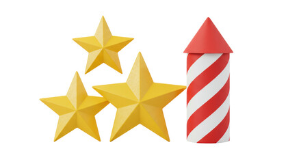 Isolated Stars Rocket Fireworks