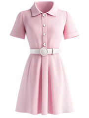 Obraz premium Delicate pastel pink dress with a clean aesthetic and classic silhouette design concept