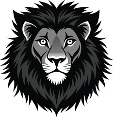 Obraz premium A vector silhouette black Animal character a Lion head