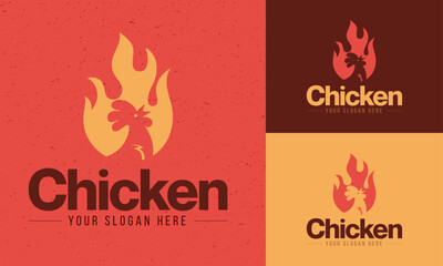 Chicken Flame Abstract Logo