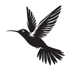 Air Dancer Hummingbird silhouette – Hummingbird illustration – Minimalist Hummingbird vector – Bird silhouette

