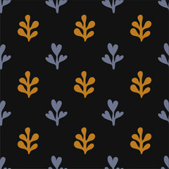 Seamless pattern in botanical fashion style. Cute abstract flowers print design wallpaper clip art wall art for home decoration.