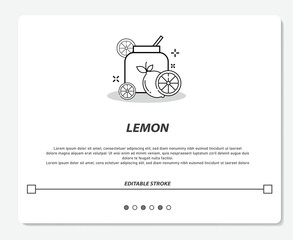 Lemon Juice Logo Icon Simple Vector Flat Design
