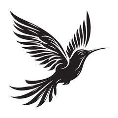 Nature’s Jewel Hummingbird silhouette – Hummingbird illustration – Minimalist Hummingbird vector – Bird silhouette

