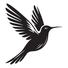 Elegance in Air Hummingbird silhouette – Hummingbird illustration – Minimalist Hummingbird vector – Bird silhouette

