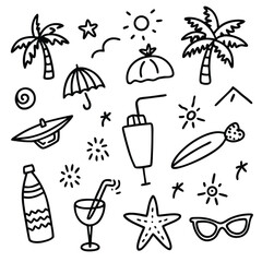 vector set of summer icons
