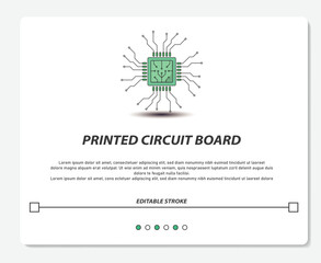 Printed Circuit Board IC Logo Simple Vector Editable Stroke