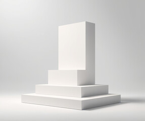 3d podium blank podium for product display on gray background