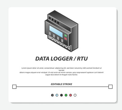 Wave Flow Log Talk Data Logger RTU Simple Vector Editable Stroke