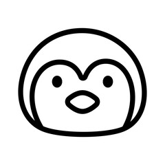 Penguin head cartoon vector illustration. Cure penguin icon.