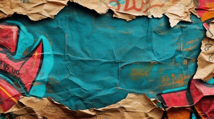 Torn Paper Graffiti Background, Urban Art, Street Art