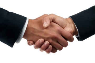 Successful business handshake between two professionals in suits