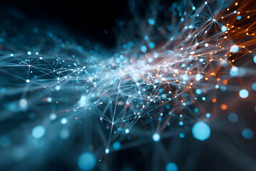 High-tech digital interface with big data visualization