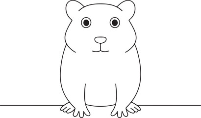 Hamster Line Drawing Minimalist