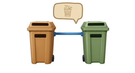 Isolated Trash Cans Talking