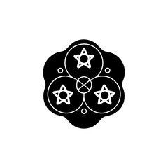 creative details Outline silhouette Venn diagram icon Vector Illustration