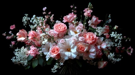 Obraz premium Delicate, pastel pink floral bouquet arrangement