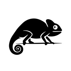 Obraz premium Stylized Chameleon Silhouette: Unique Reptile Graphic for Nature-Themed Designs