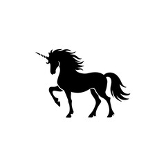Obraz premium Rearing Unicorn Artwork: Striking Vector for Mythical & Fantasy Themes