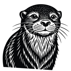 Adobe Illustra"High-quality otter animal vector graphic, perfect for digital design projects."or Artwork