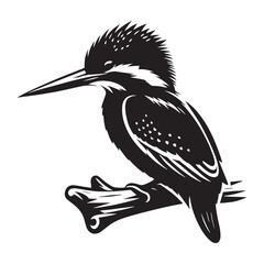 Vibrant Shape Kingfisher silhouette – Kingfisher illustration – Minimalist Kingfisher vector – Bird silhouette

