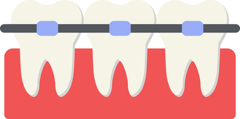 Teeth Braces Flat Icon