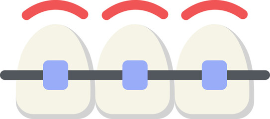 Tooth Braces Flat Icon