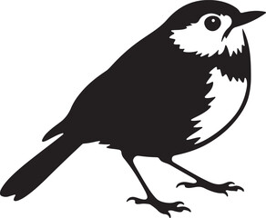 chickadee bird silhouette vector illustration with a white background