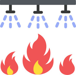 Fire Sprinkler Flat Icon