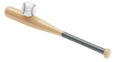 Isolated Baseball Bat and Ball