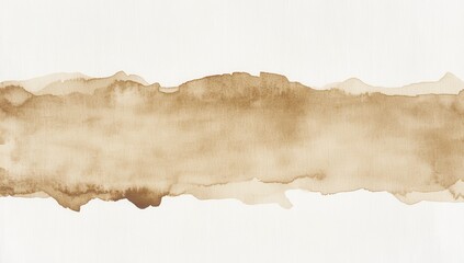 Horizontal, light brown watercolor wash on white background.  Soft, blended brushstrokes create a subtle landscape effect
