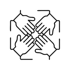 Fototapeta premium Abstract illustration of hands symbolizing teamwork and collaboration